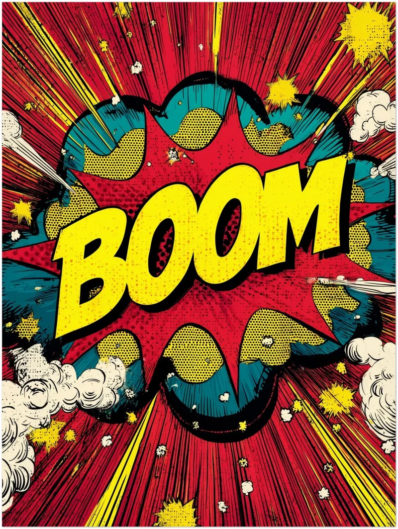 Comic-Explosion Boom Leinwandbild