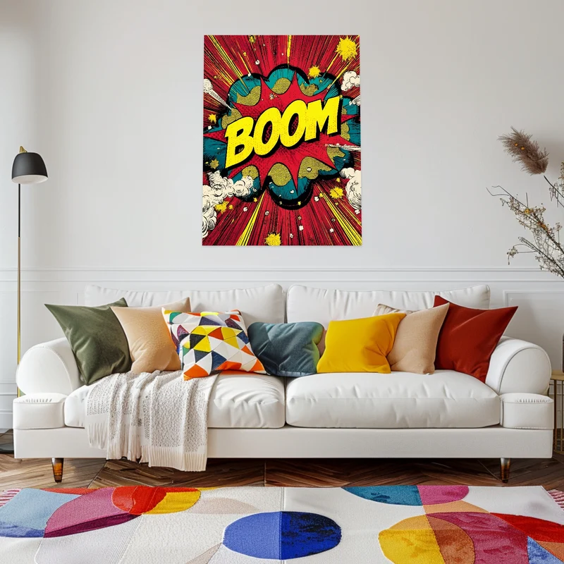 Comic-Explosion Boom Leinwandbild