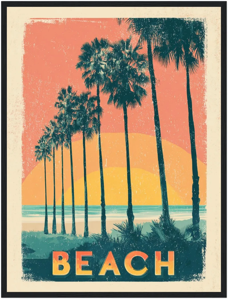 Palmen am Strand Poster