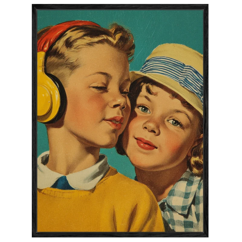Zwei Kinder Portrait Leinwandbild