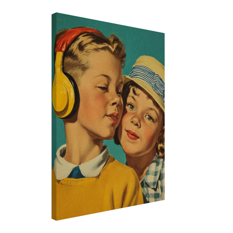 Zwei Kinder Portrait Leinwandbild