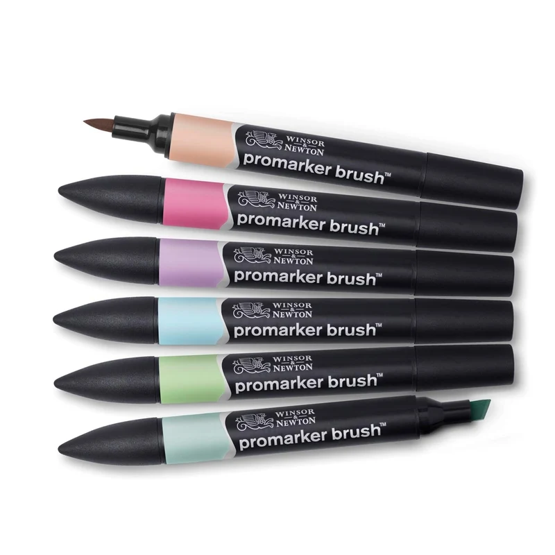 Winsor and Newton - Promarker Brush 6 Set PASTEL TONES
