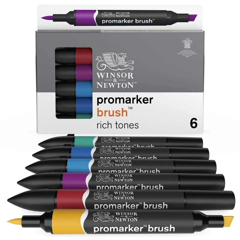 Winsor and Newton - Promarker Brush 6 Set RICH TONES