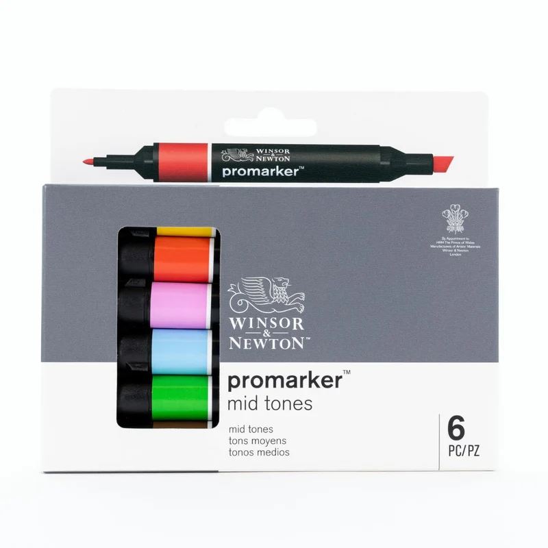Winsor and Newton - PROMARKER 6 Set MID TONES