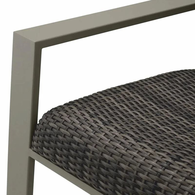 Casa Padrino Luxus Kunstrattan Garten Sofa Grau 180 cm - Garten Möbel