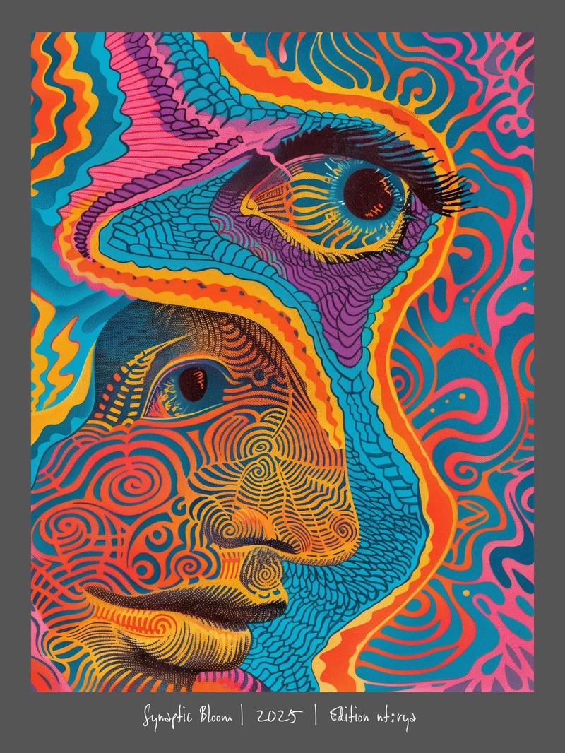 Wellenförmiges Gesichtsmuster Poster