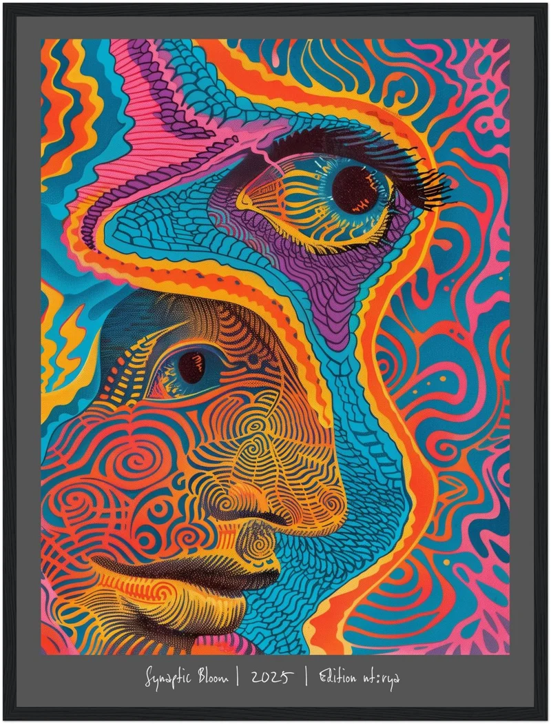 Wellenförmiges Gesichtsmuster Poster