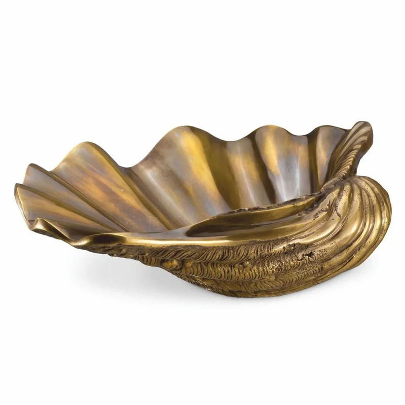 Casa Padrino Luxus Deko Objekt in Muschelform Vintage Messing 32 cm - Deko Accessoires