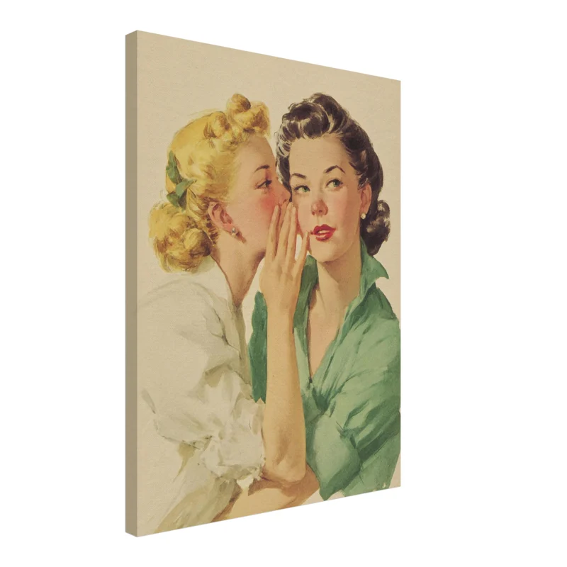 Flüsternde Frauen Leinwandbild