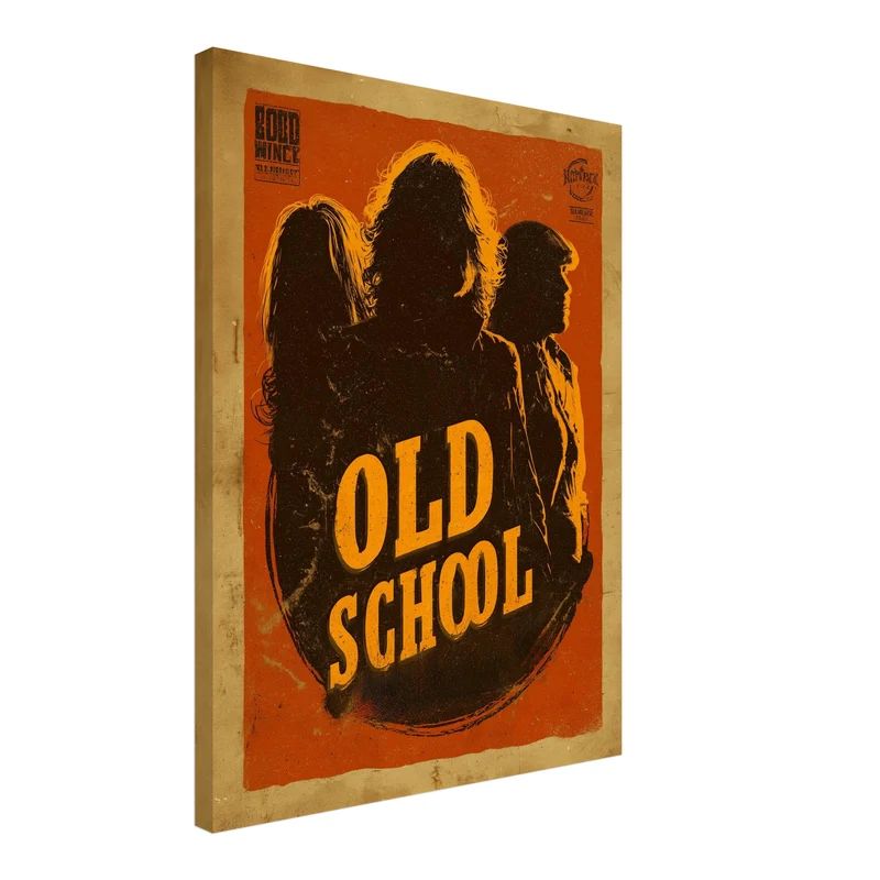 Oldschool Silhouettenfiguren Leinwandbild