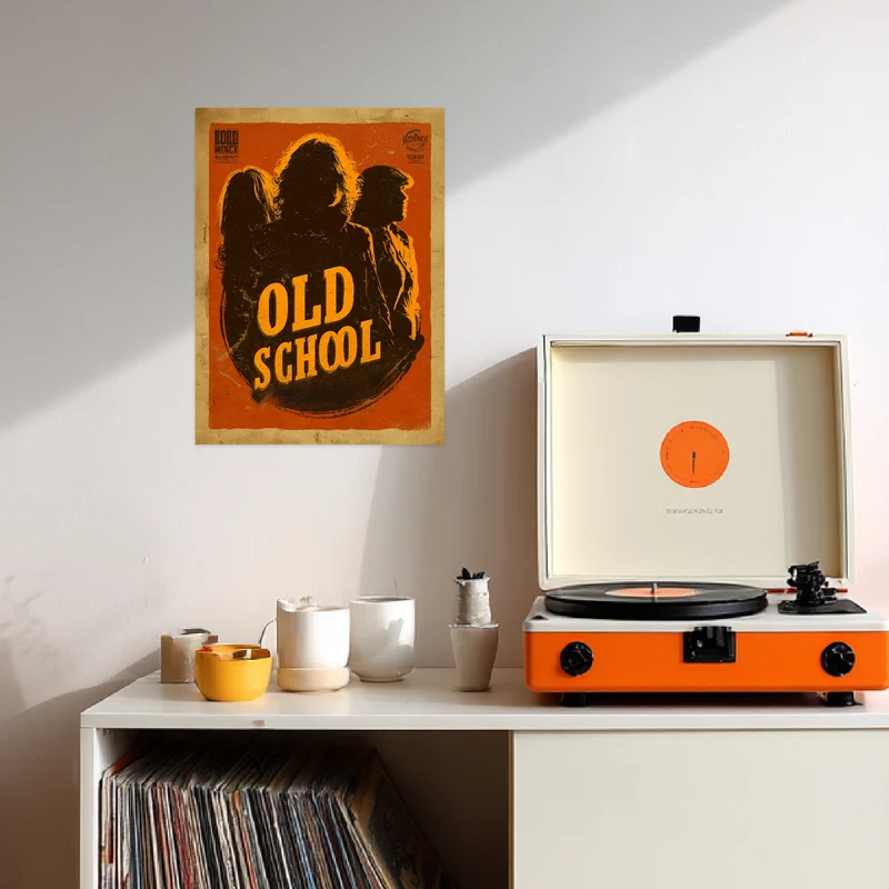 Oldschool Silhouettenfiguren Leinwandbild