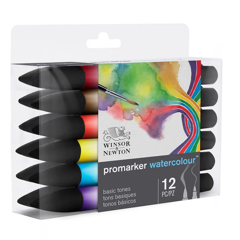 Winsor and Newton - Promarker Watercolour 12 Set Basic Tones