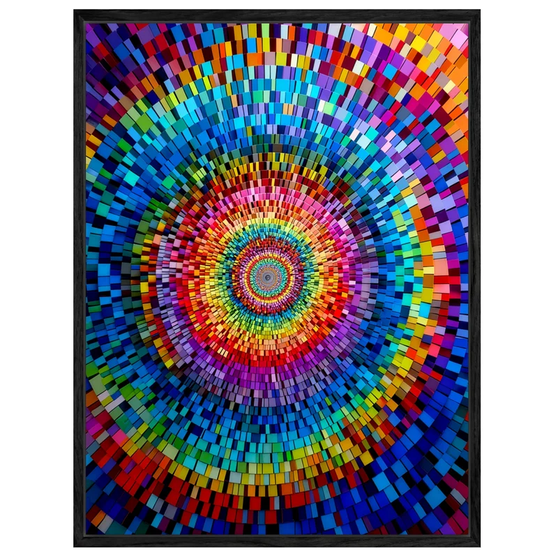 Farbintensives Kreismosaik Leinwandbild