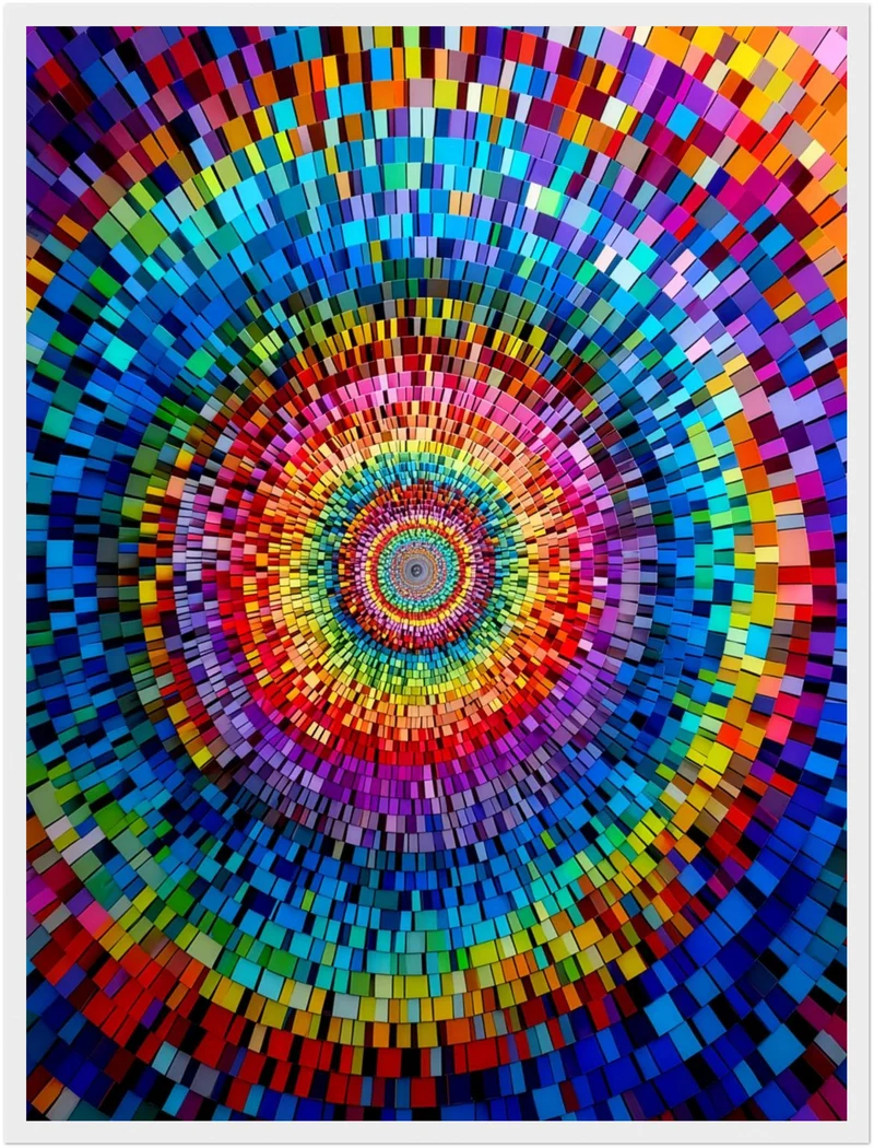 Farbintensives Kreismosaik Poster