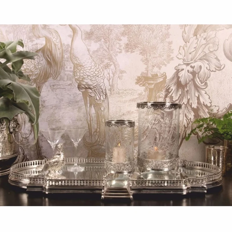 Casa Padrino Barock Tablett Silber 85 cm - Barockstil Gastronomie Accessoires