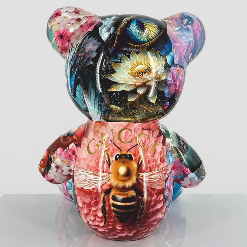 Casa Padrino Deko Figur Teddybär Bunt H. 35 cm - Deko Figuren