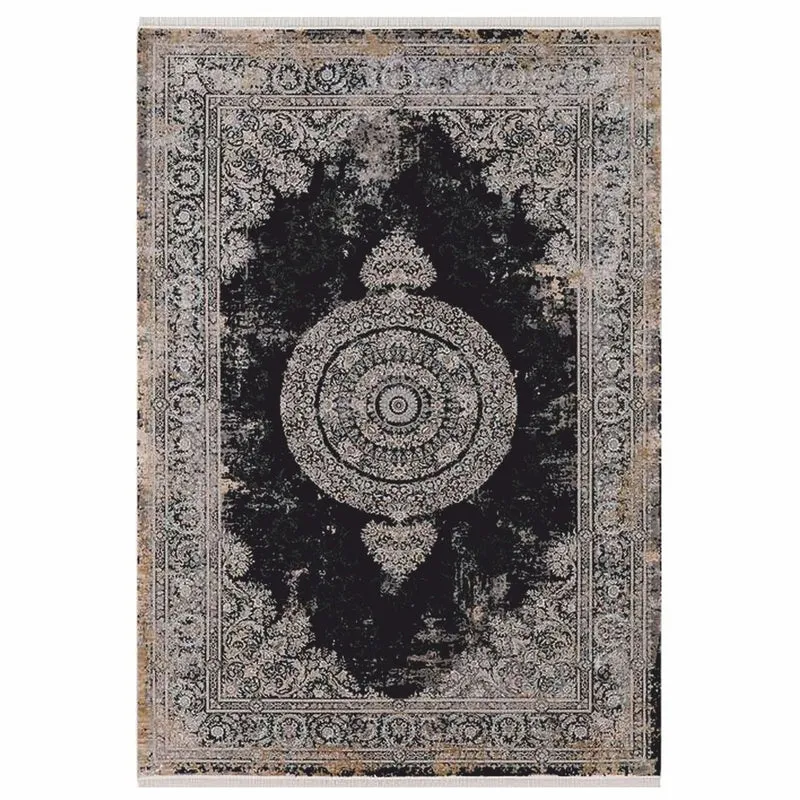 Casa Padrino Luxus Barock Viskose Teppich Vintage Schwarz - Verschiedene Größen