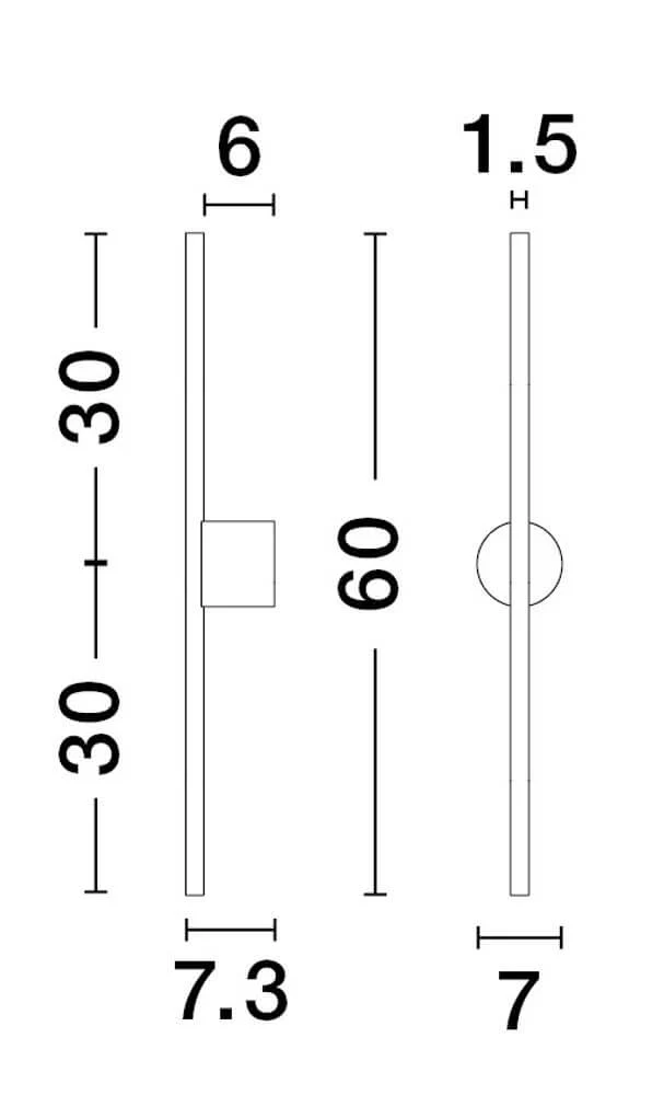 Aden LED Wandleuchte 3000K Schwarz