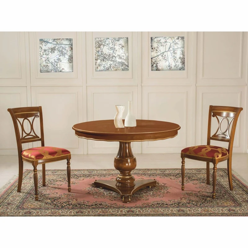 Casa Padrino Luxus Barock Esstisch Braun / Gold 120-160 cm - Barock Möbel - Made in Italy