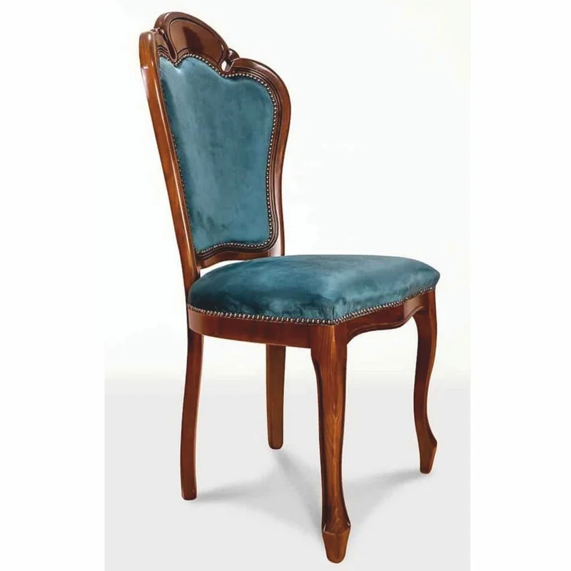 Casa Padrino Luxus Barock Esszimmer Stuhl 6er Set Blau / Braun - Barock Möbel