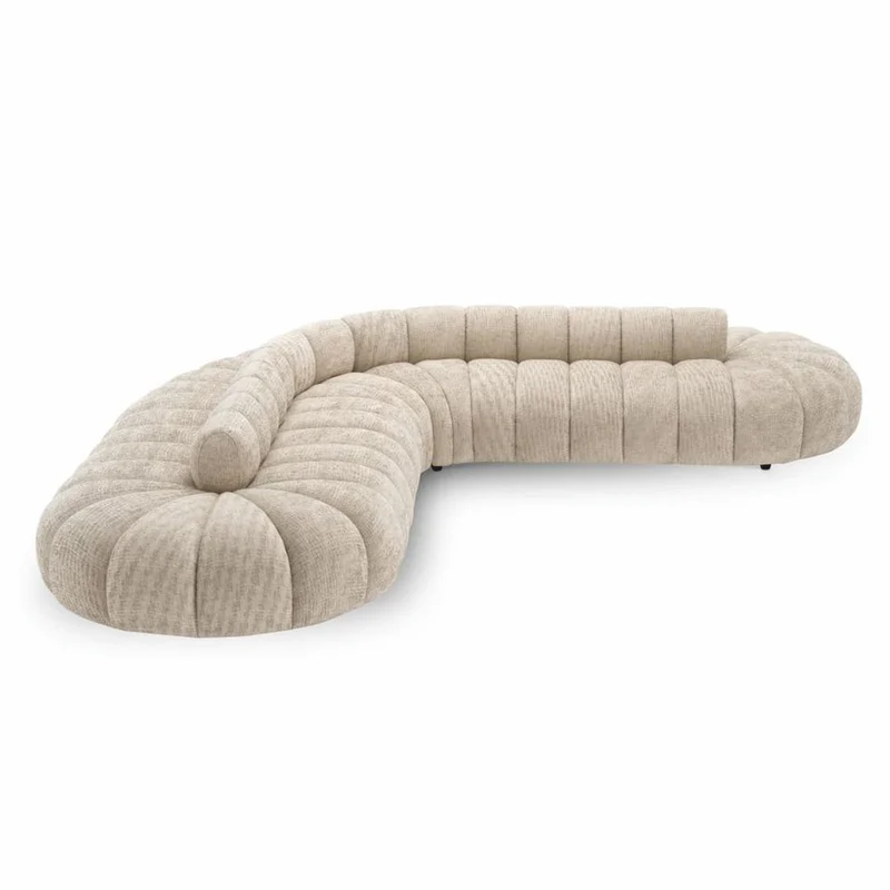 Casa Padrino Luxus Sofa Beige / Schwarz 331 cm - Luxus Hotel Möbel