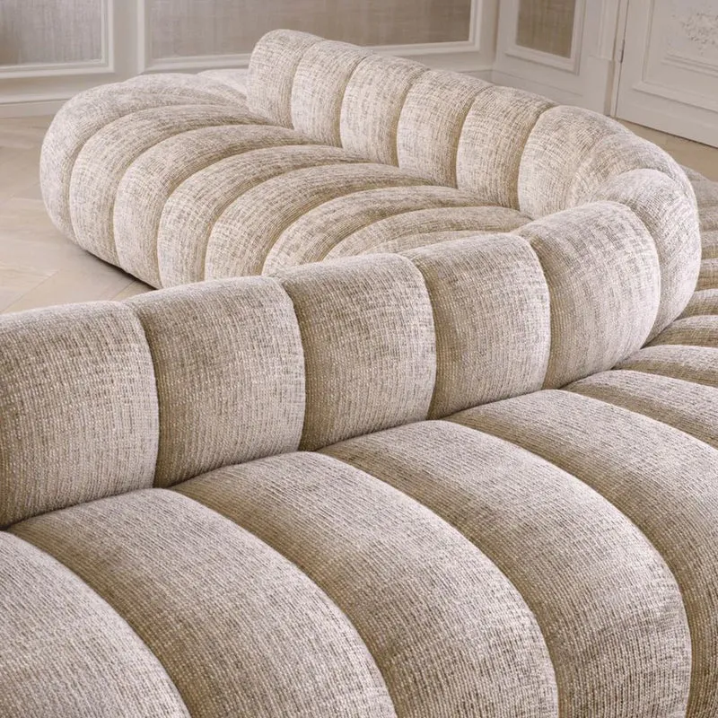 Casa Padrino Luxus Sofa Beige / Schwarz 331 cm - Luxus Hotel Möbel