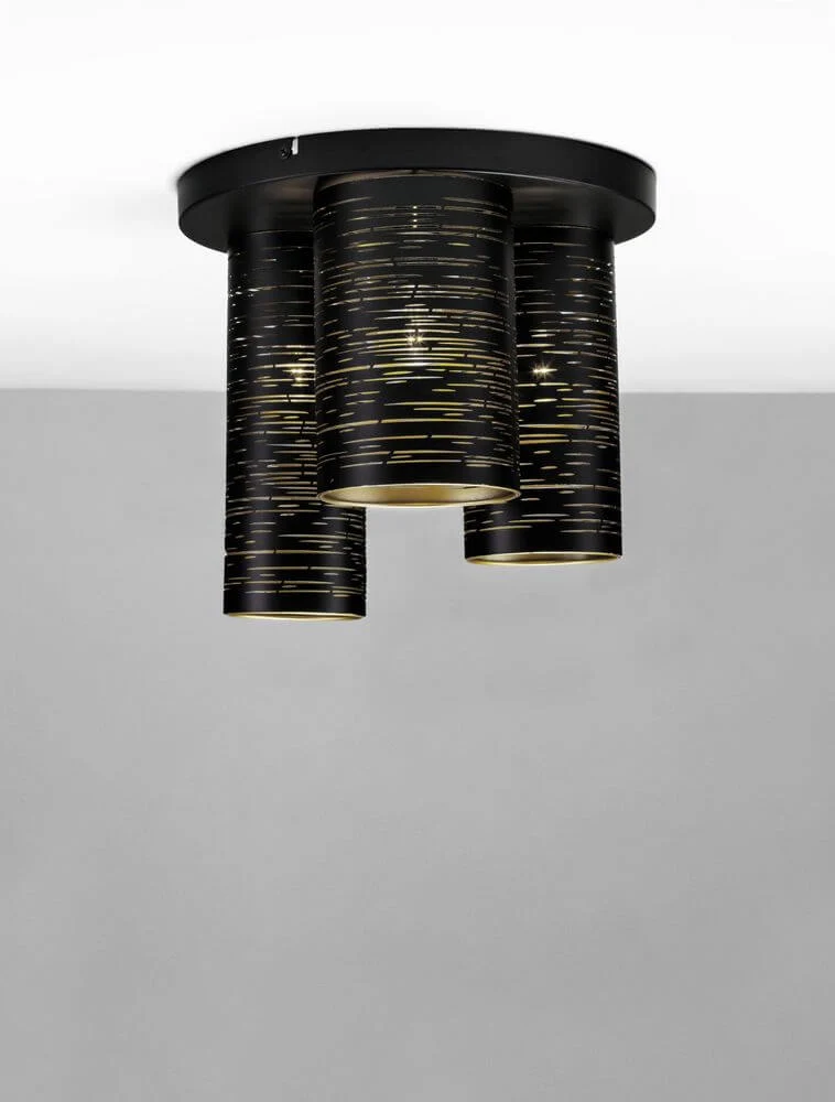 Zane Deckenleuchte Schwarz, Gold