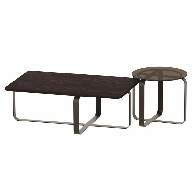 Casa Padrino Luxus Couchtisch Set Dunkelbraun - Hotel & Wohnzimmer Möbel
