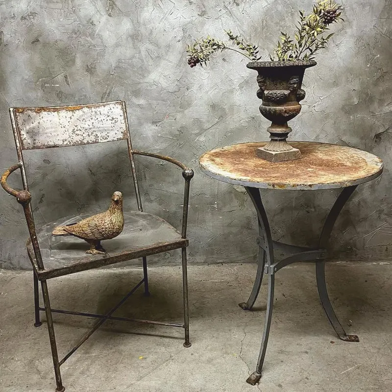 Casa Padrino Jugendstil Metall Garten Set - Nostalgische Garten Möbel