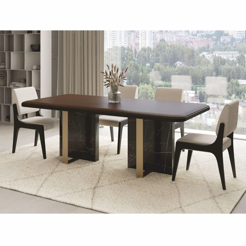 Casa Padrino Luxus Esszimmer Stuhl 6er Set Cremeweiß / Schwarz - Hotel & Esszimmer Möbel