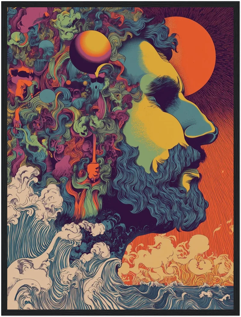 Buntes Männerprofil Poster