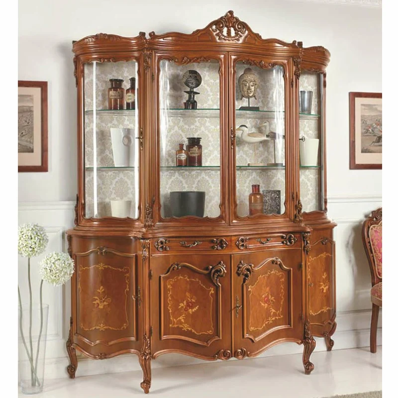 Casa Padrino Luxus Barock Vitrine Braun H. 222 cm - Barock Möbel - Made in Italy