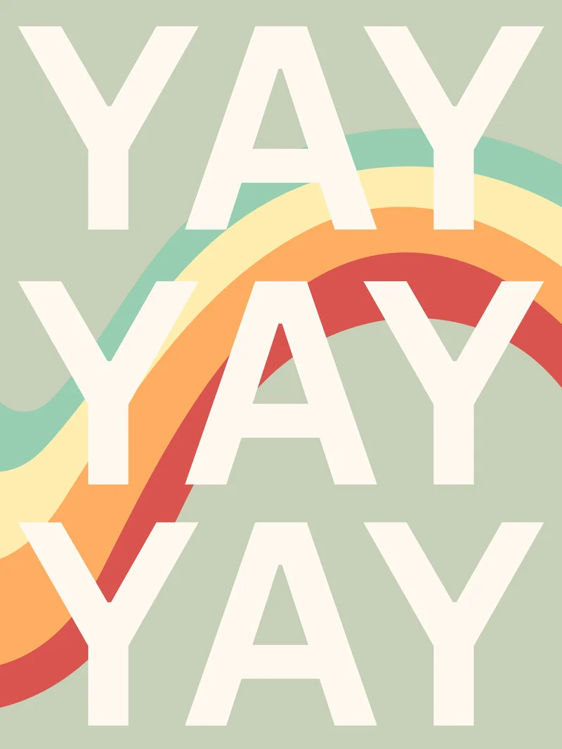 YAY Typografie Regenbogen Poster