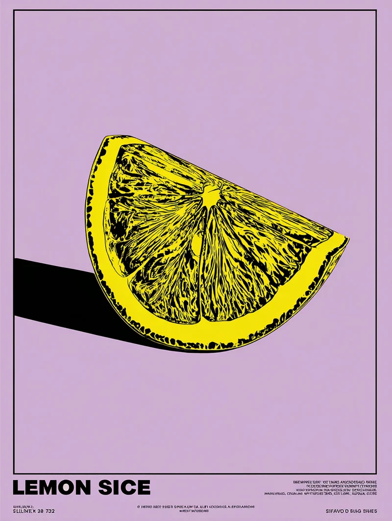 Zitronenscheibe lila Poster