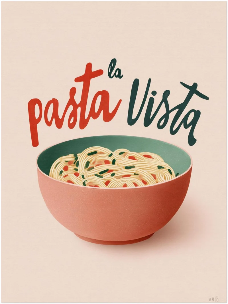 Pasta in Schale Leinwandbild