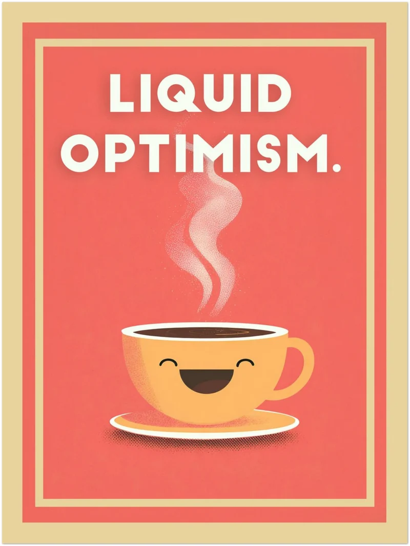 Liquid Optimism Kaffeetasse Leinwandbild