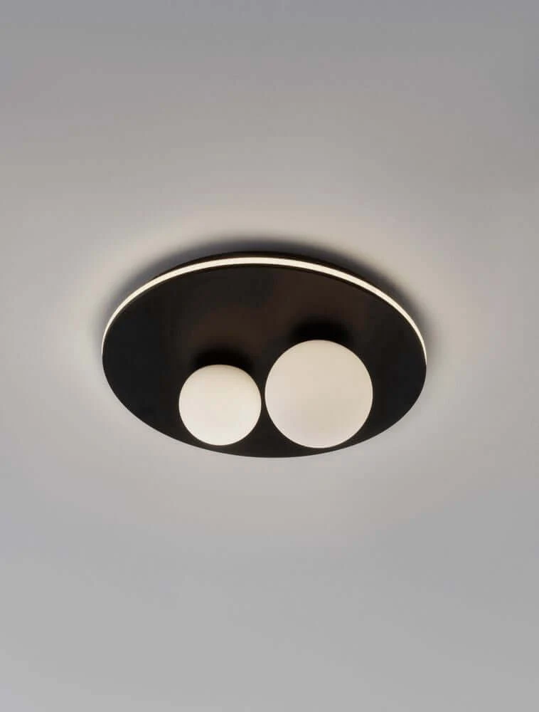 Velna LED Deckenleuchte 2-flammig Ø 40cm 3000K Schwarz