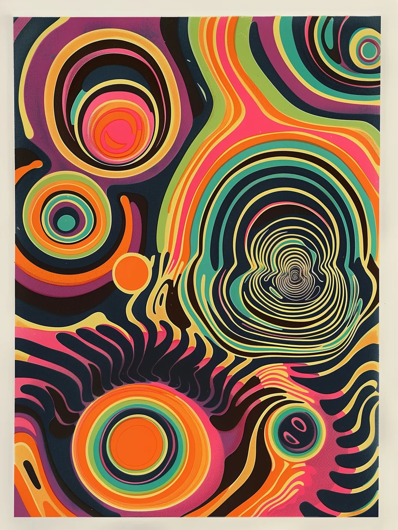 Bunte konzentrische Kreise Poster