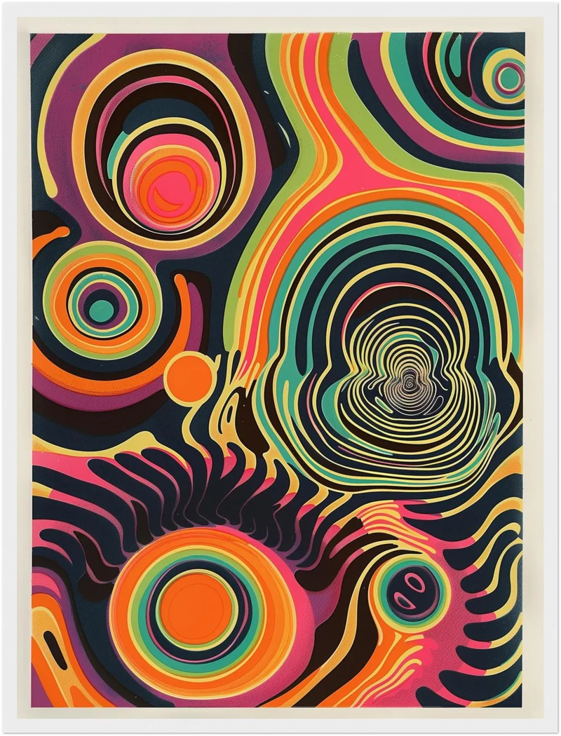 Bunte konzentrische Kreise Poster