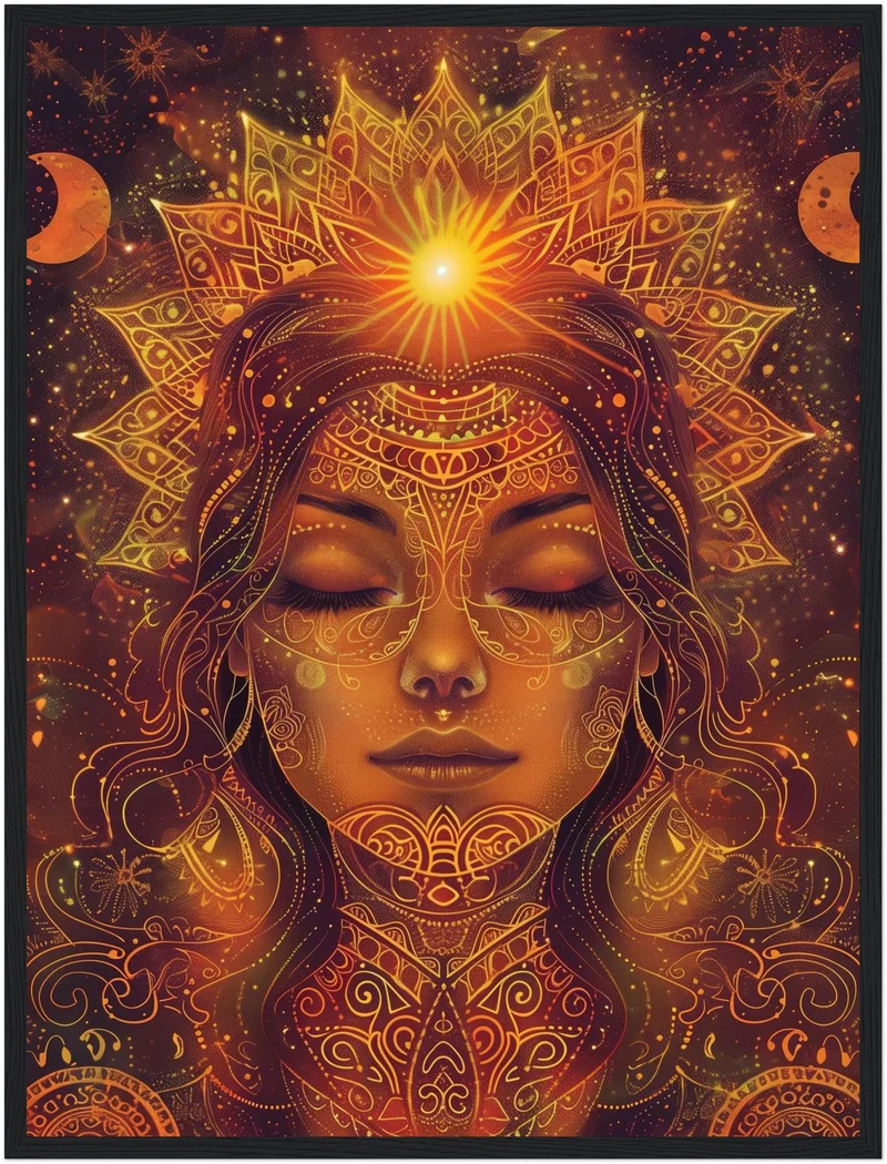 Goldenes spirituelles Sonnenportrait Poster