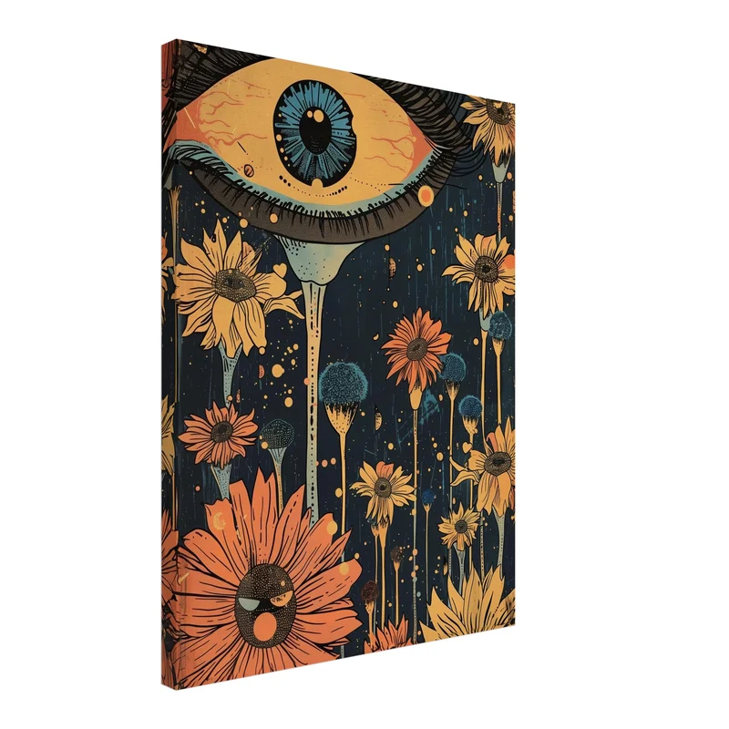 Surreales Blumenauge Leinwandbild