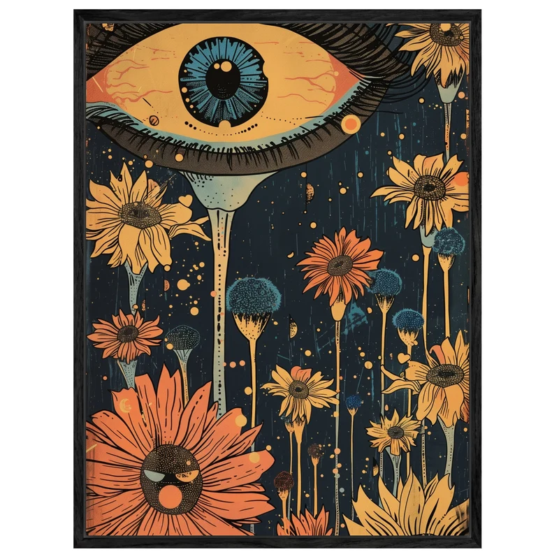 Surreales Blumenauge Leinwandbild