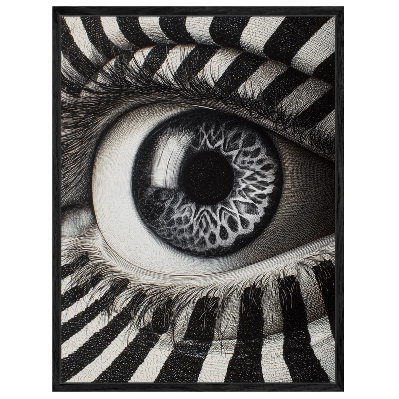 Monochromes Zebraauge Leinwandbild