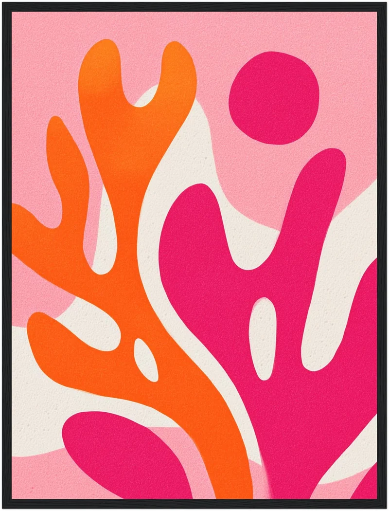 Pink-orange biomorphe Formen Poster