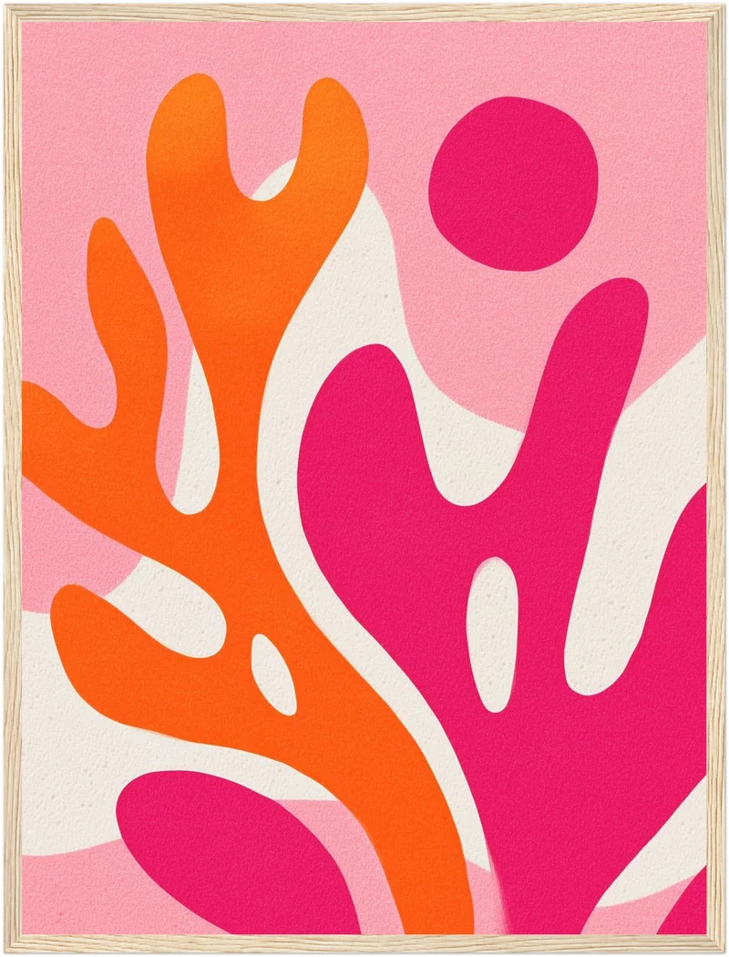 Pink-orange biomorphe Formen Poster