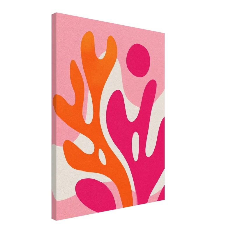 Pink-orange biomorphe Formen Leinwandbild