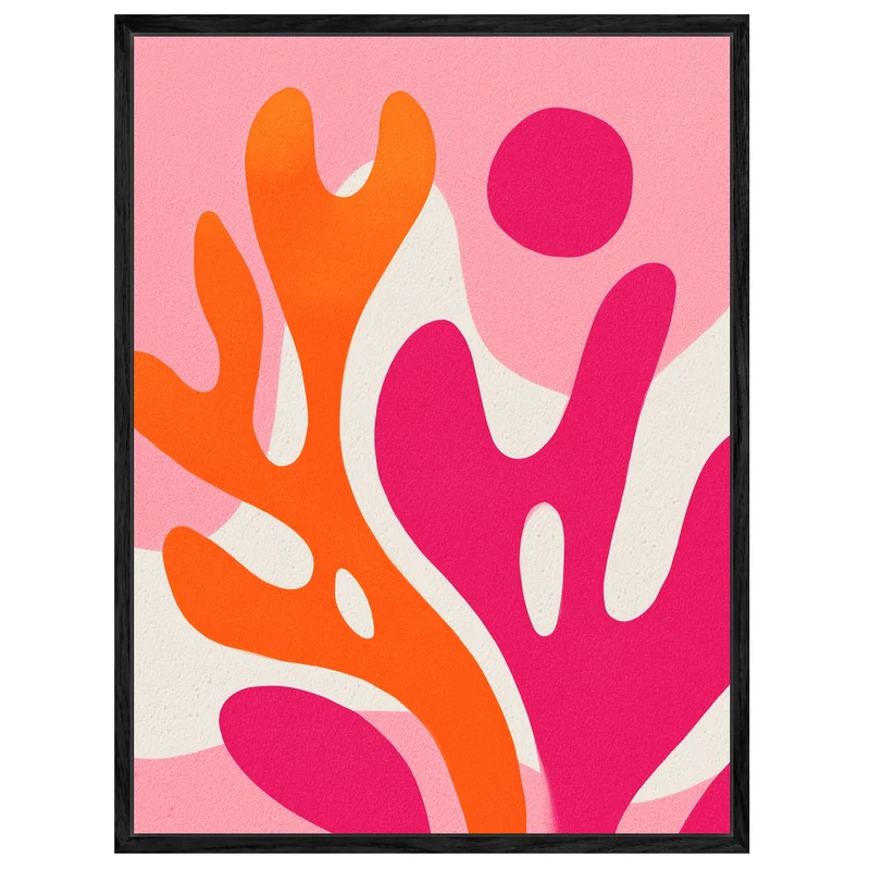 Pink-orange biomorphe Formen Leinwandbild