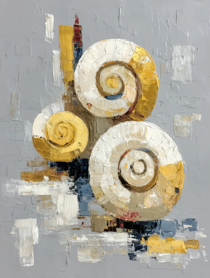 Gold weiß Spiralen Poster