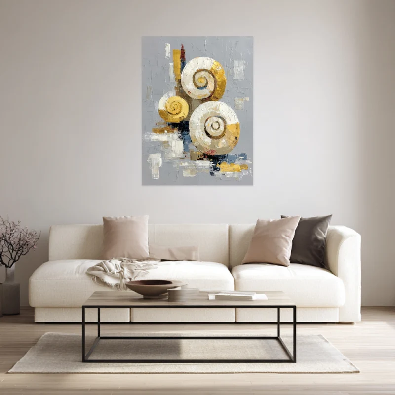 Gold weiß Spiralen Poster