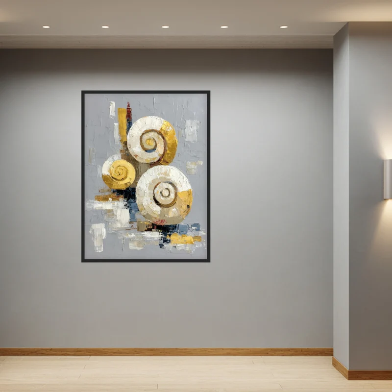 Gold weiß Spiralen Poster
